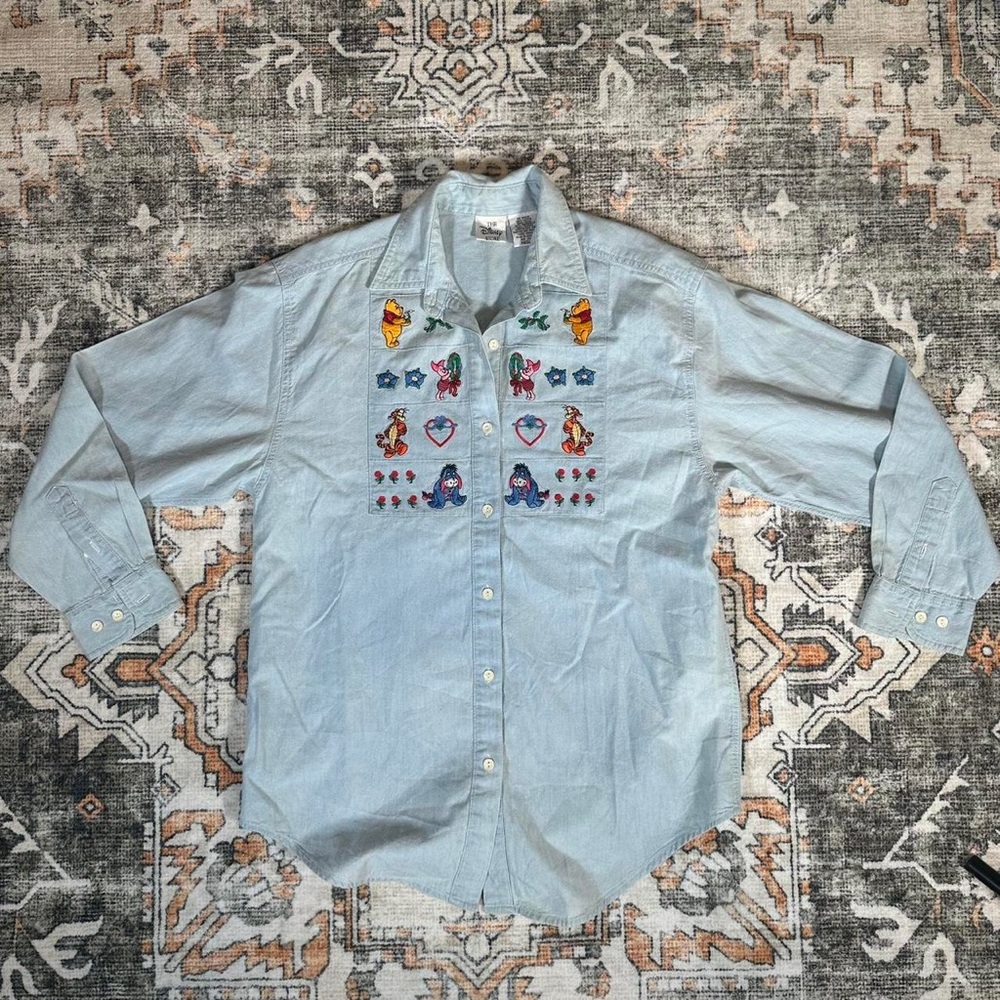 Disney Blue Embroidered Blouse